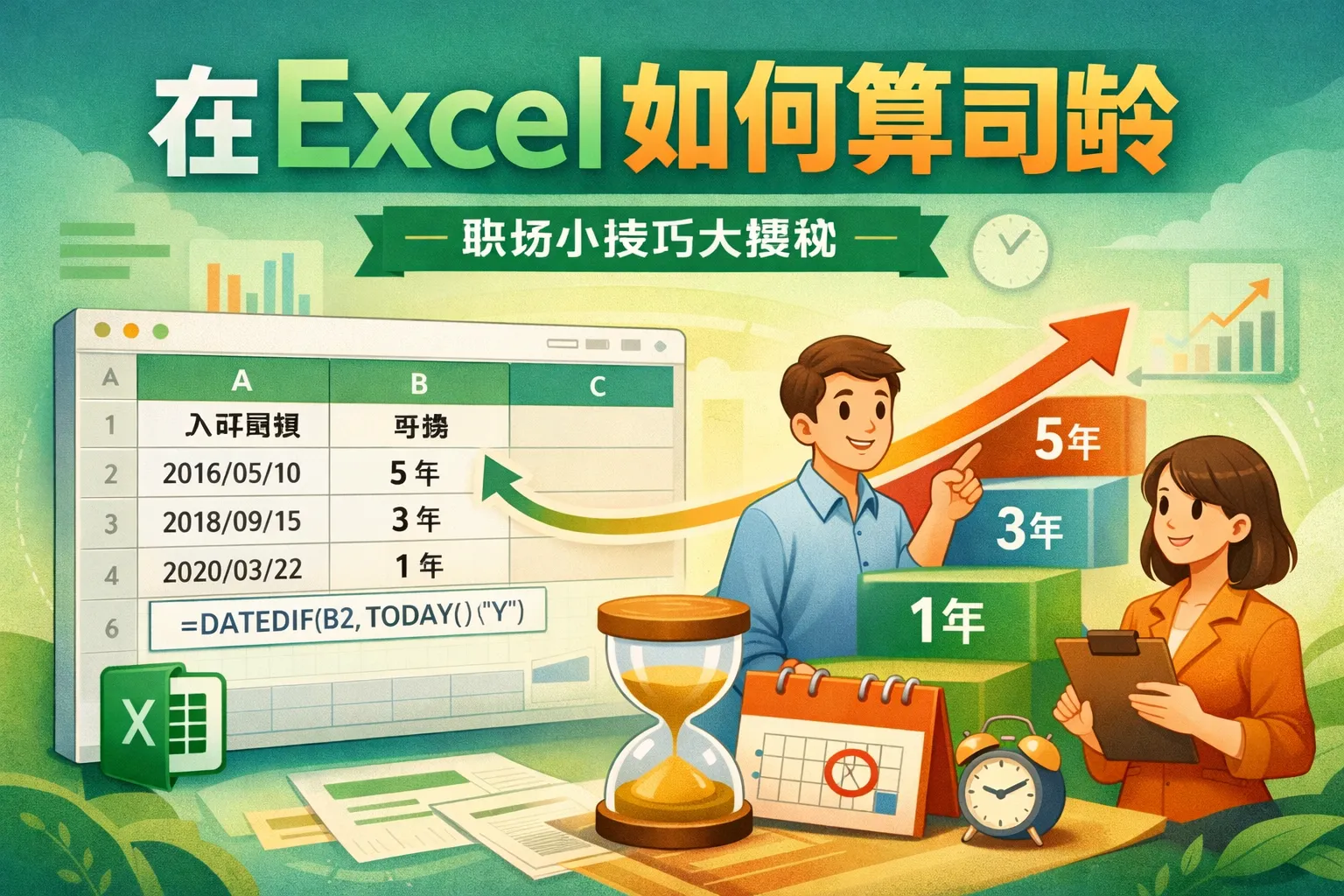 在excel如何算司龄