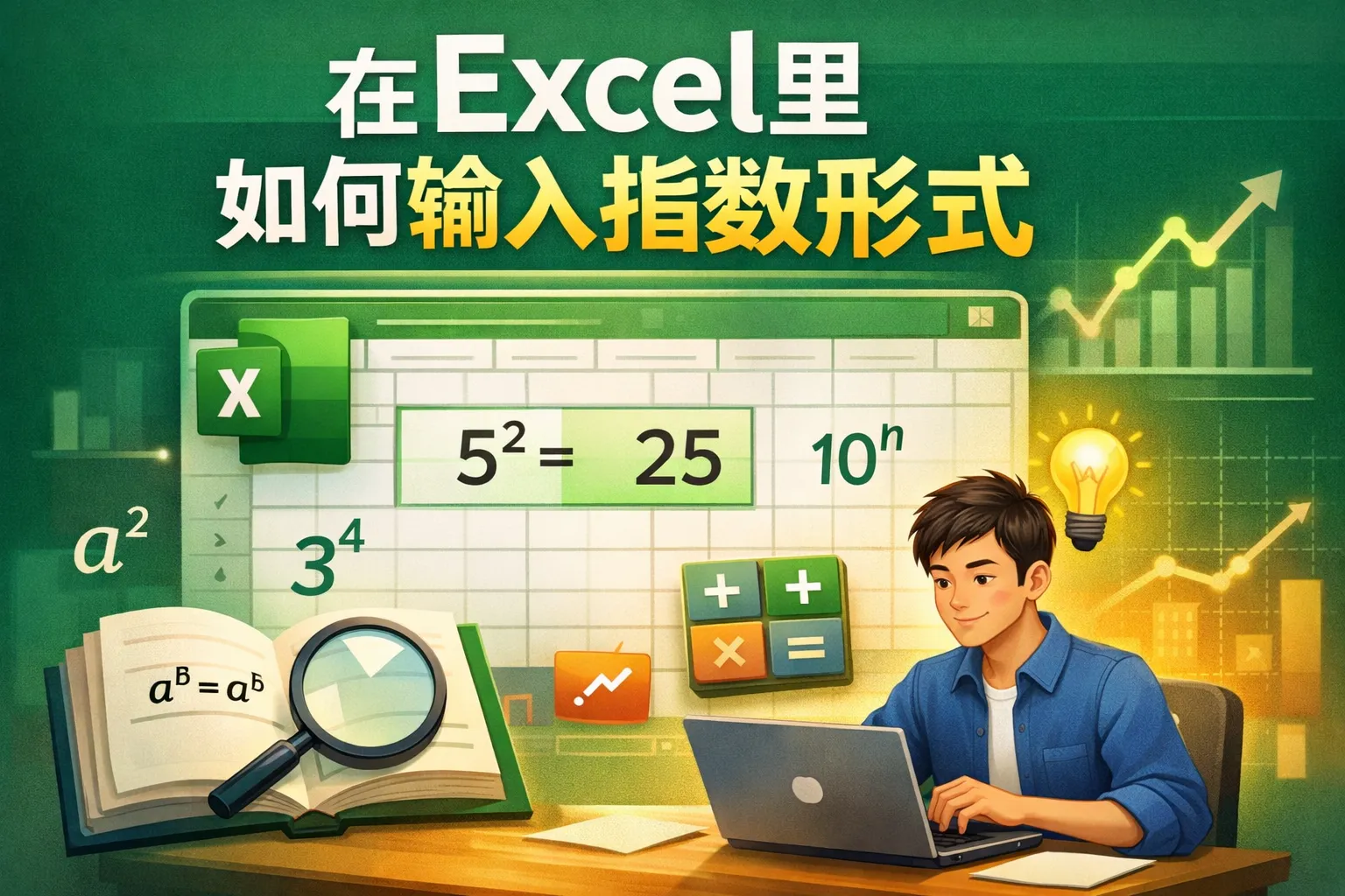 在excel里如何输入指数形式