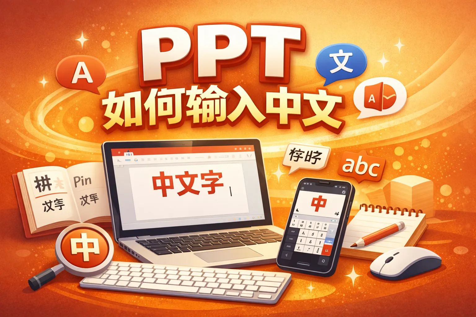 ppt如何输入中文