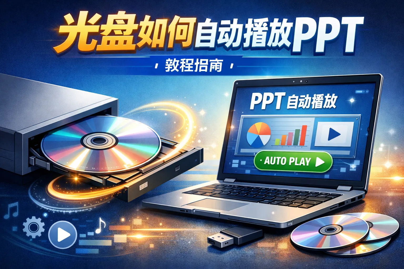 光盘如何自动播放ppt