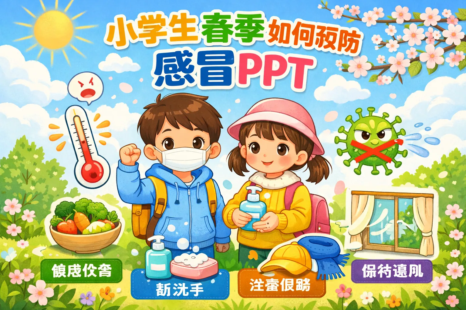 小学生春季如何预防感冒ppt