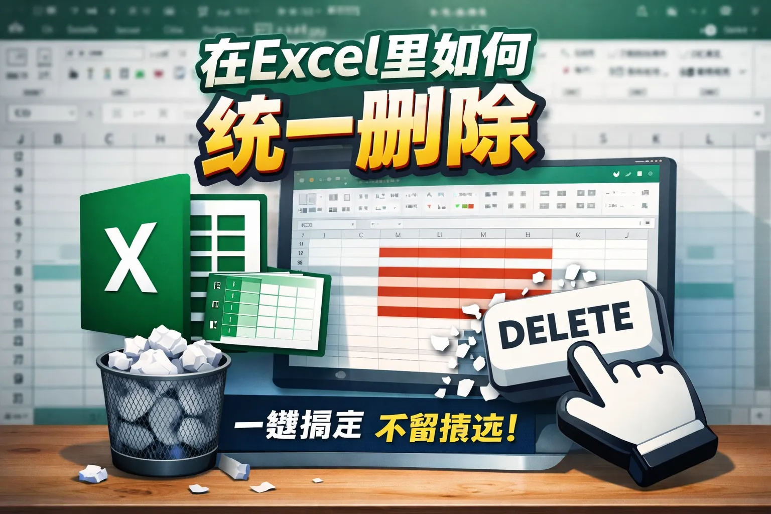 在excel里如何统一删除