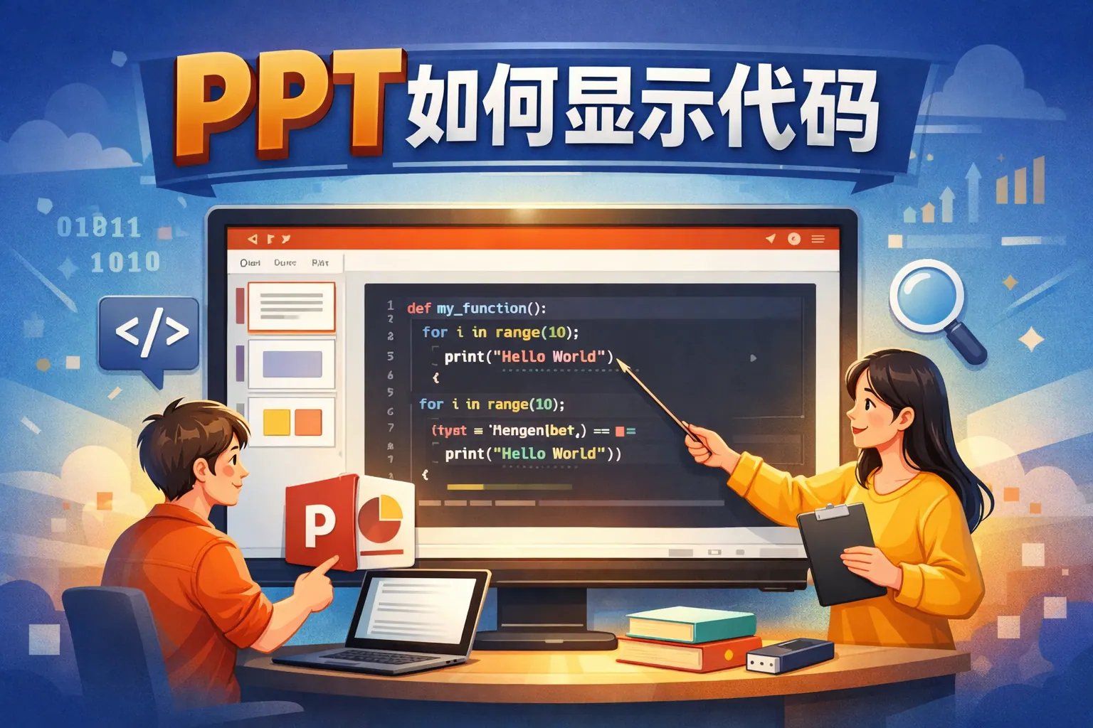 ppt如何显示代码