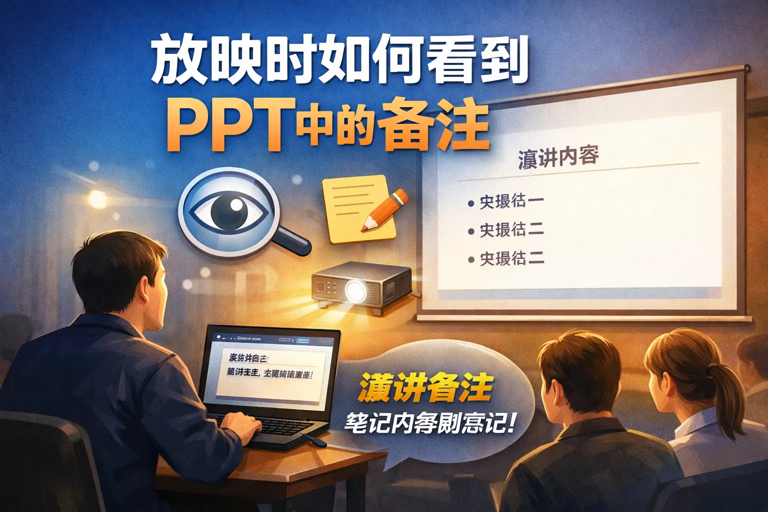 放映时如何看到ppt中的备注
