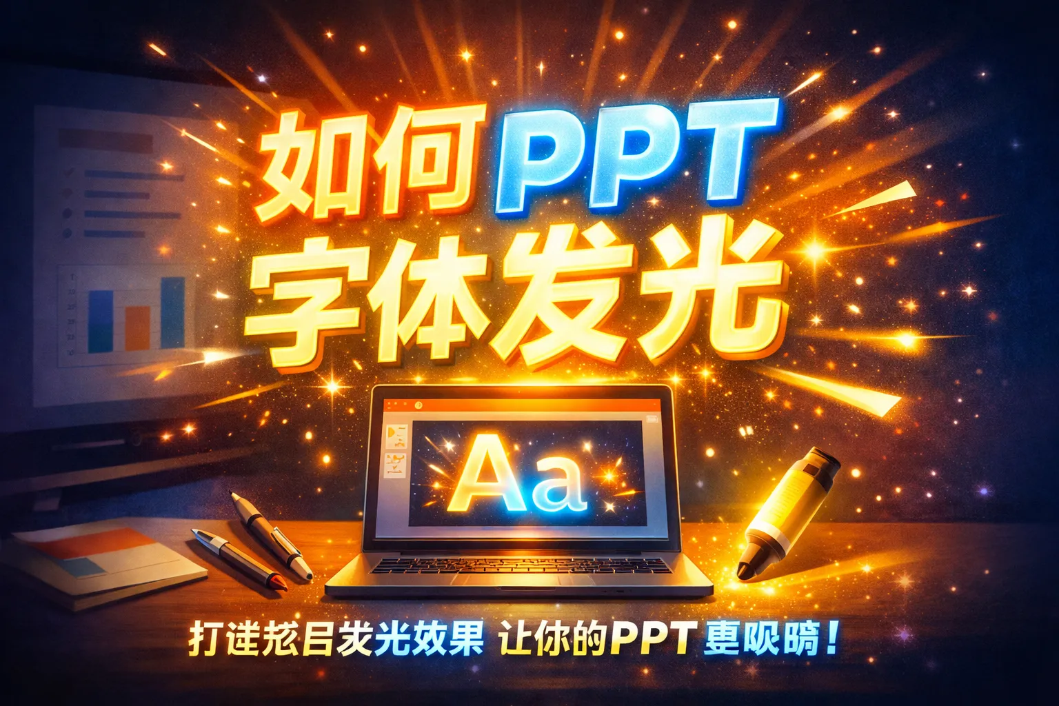 如何ppt字体发光