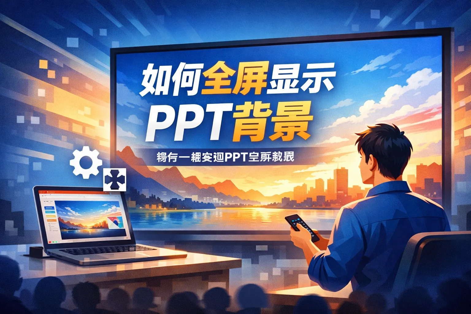 如何全屏显示ppt背景