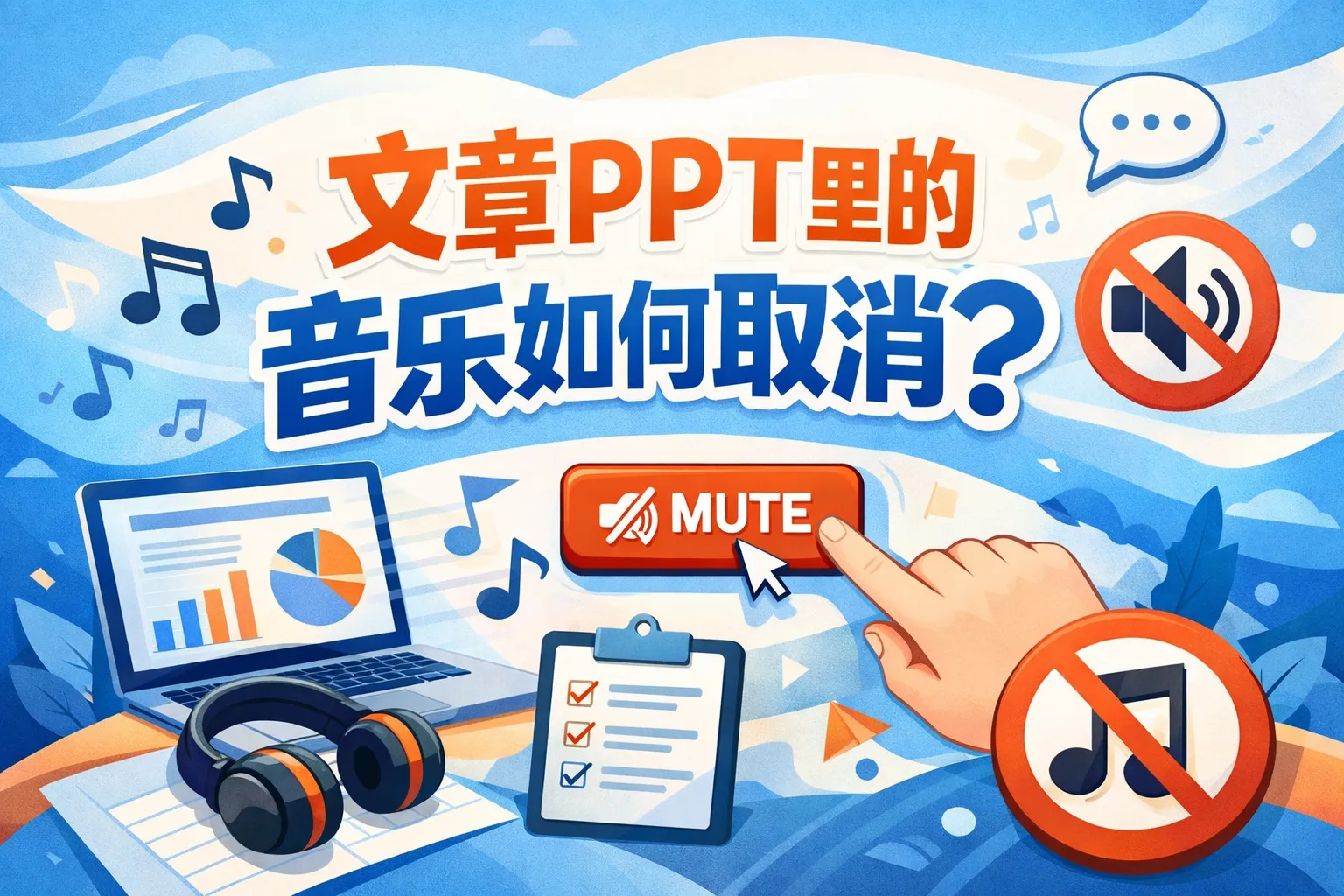 ppt里的音乐如何取消