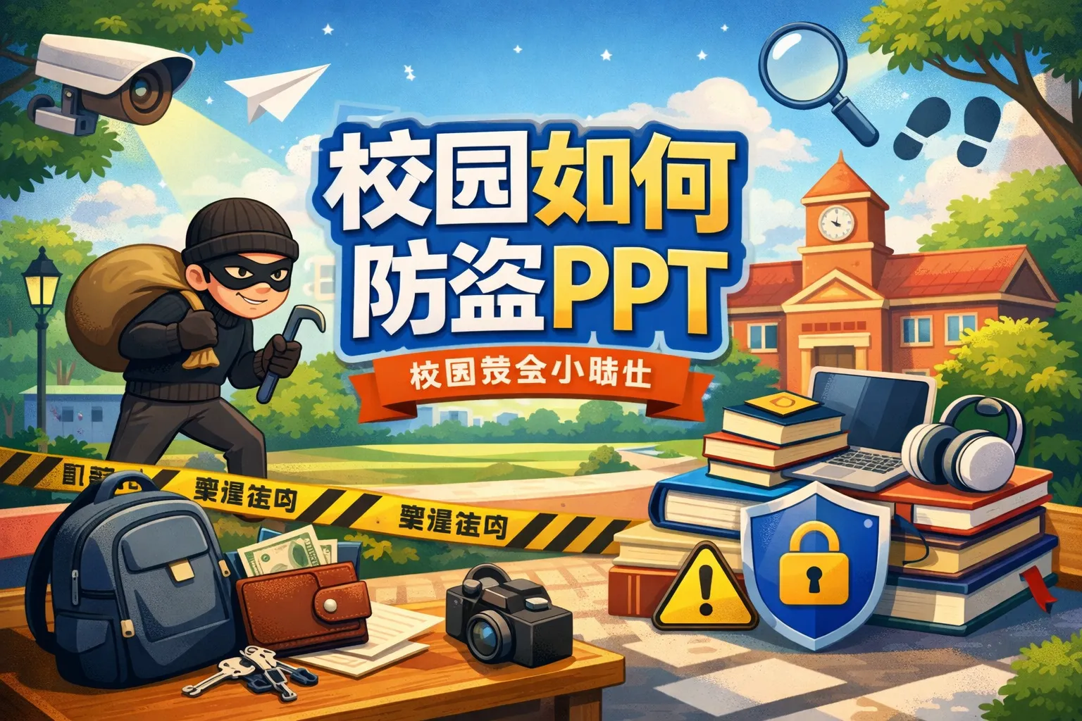 校园如何防盗ppt