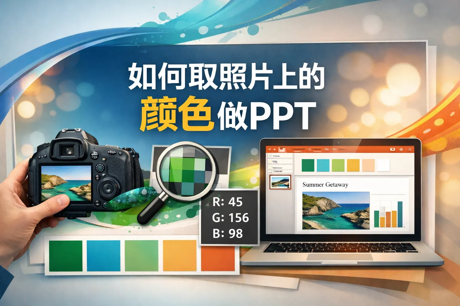 如何取照片上的颜色做ppt