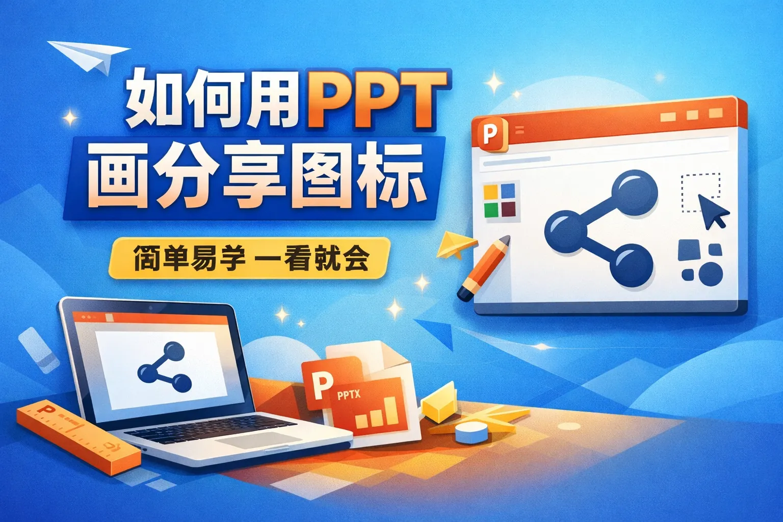 如何用ppt画分享图标