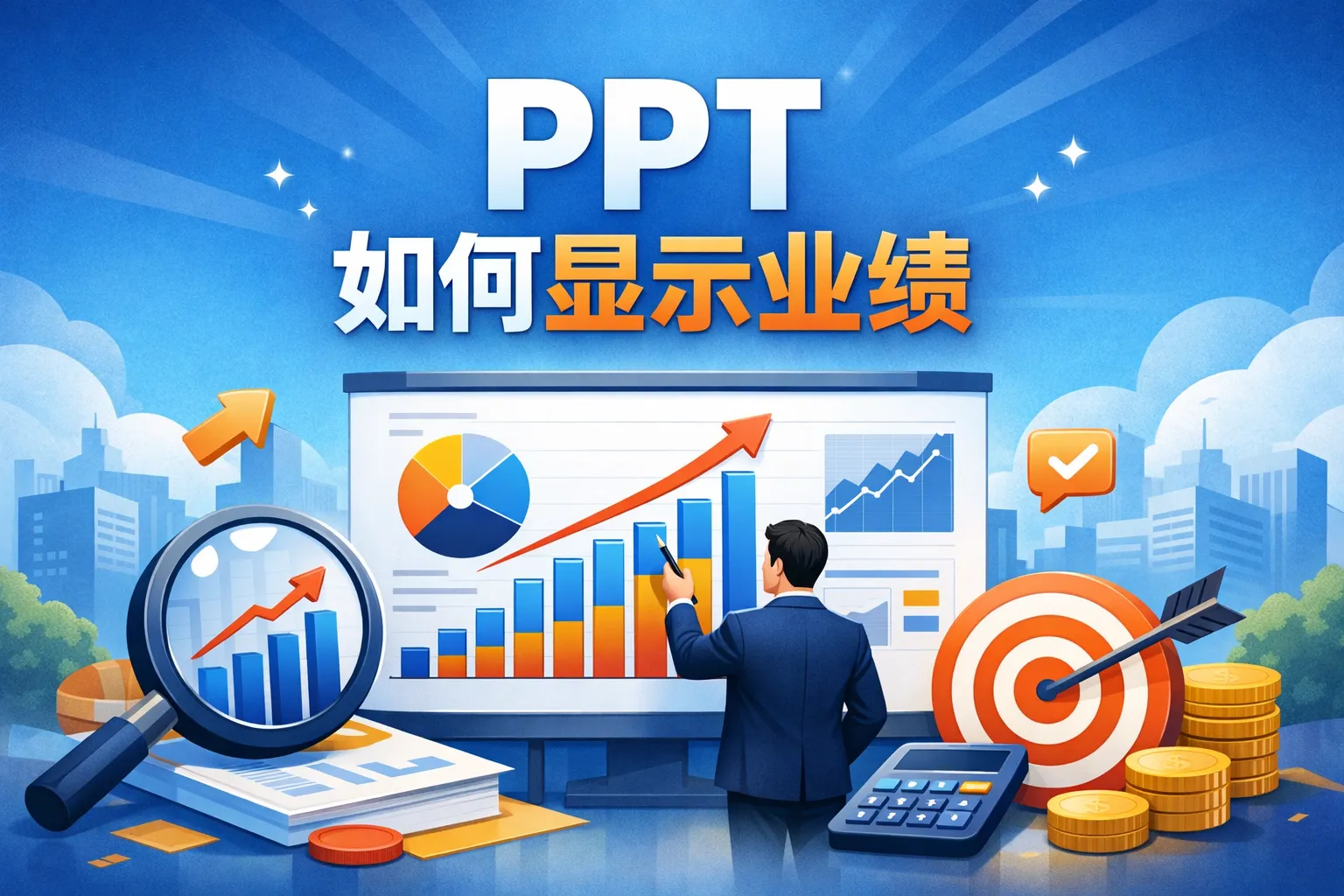 ppt如何显示业绩