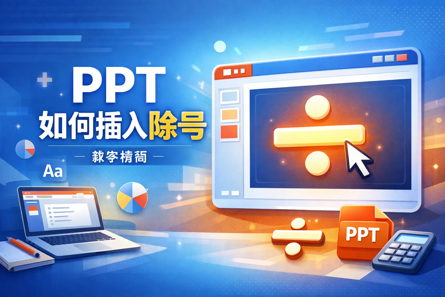 ppt 如何插入除号