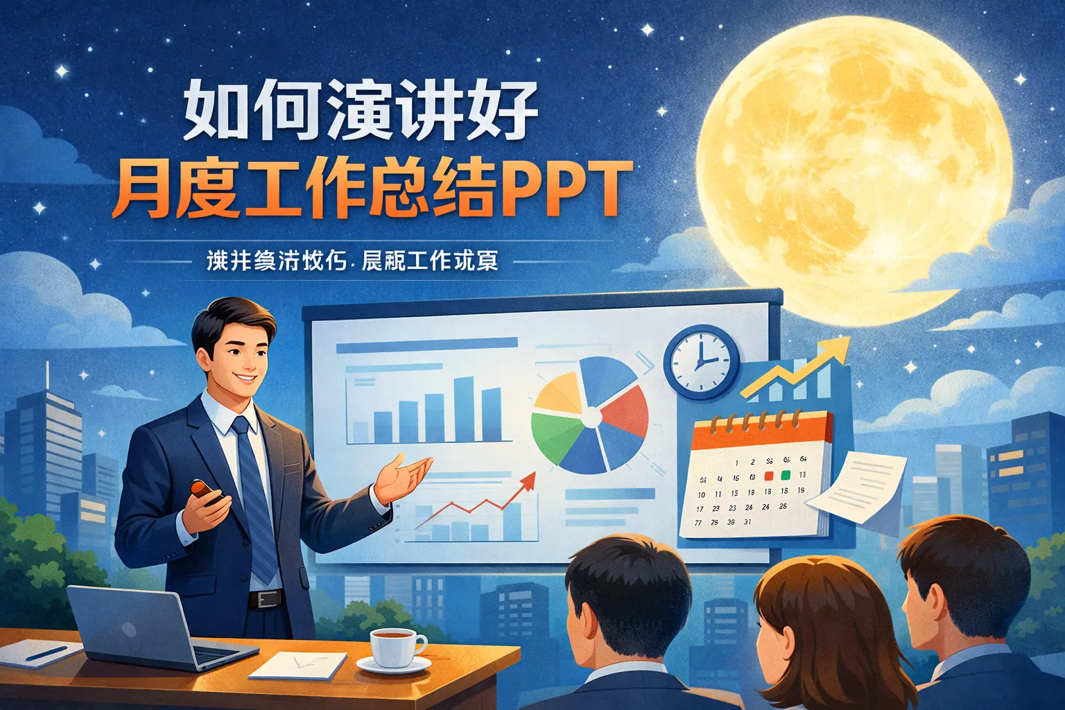 如何演讲好月度工作总结ppt