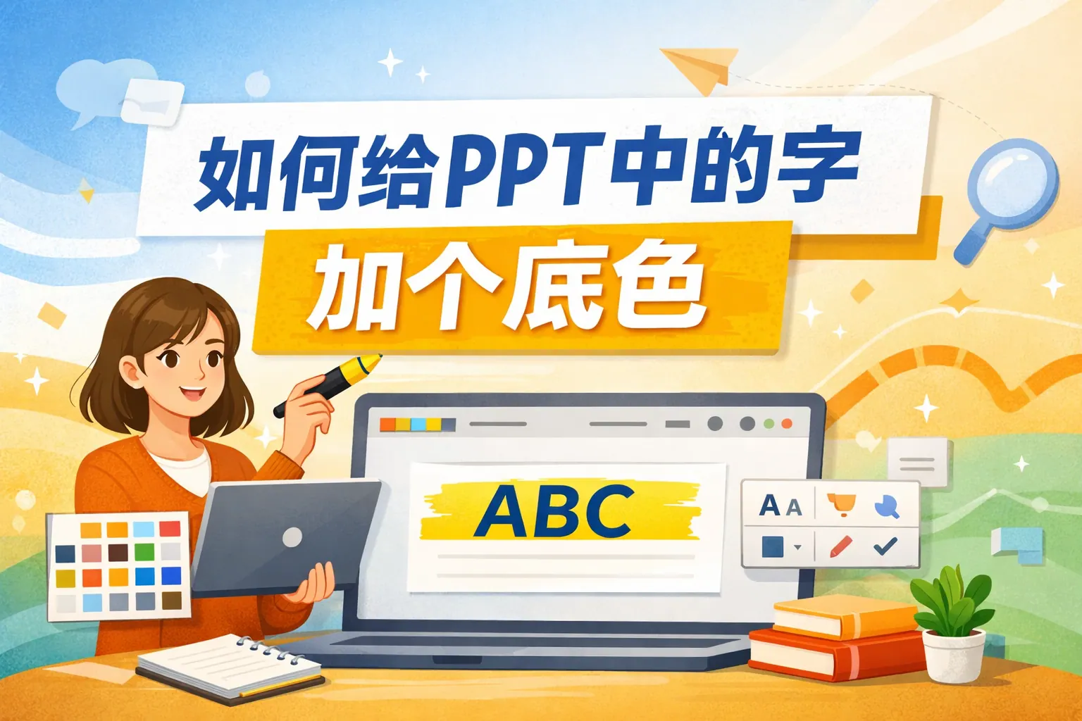 如何给PPT中的字加个底色