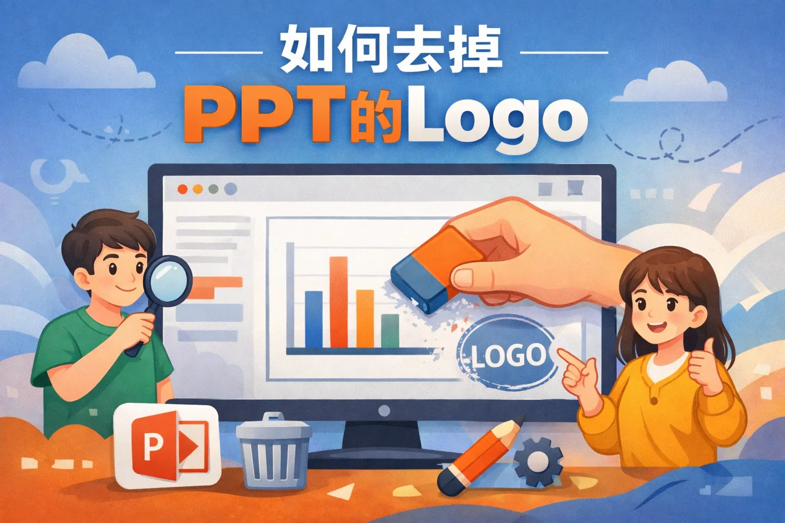 如何去掉ppt的logo