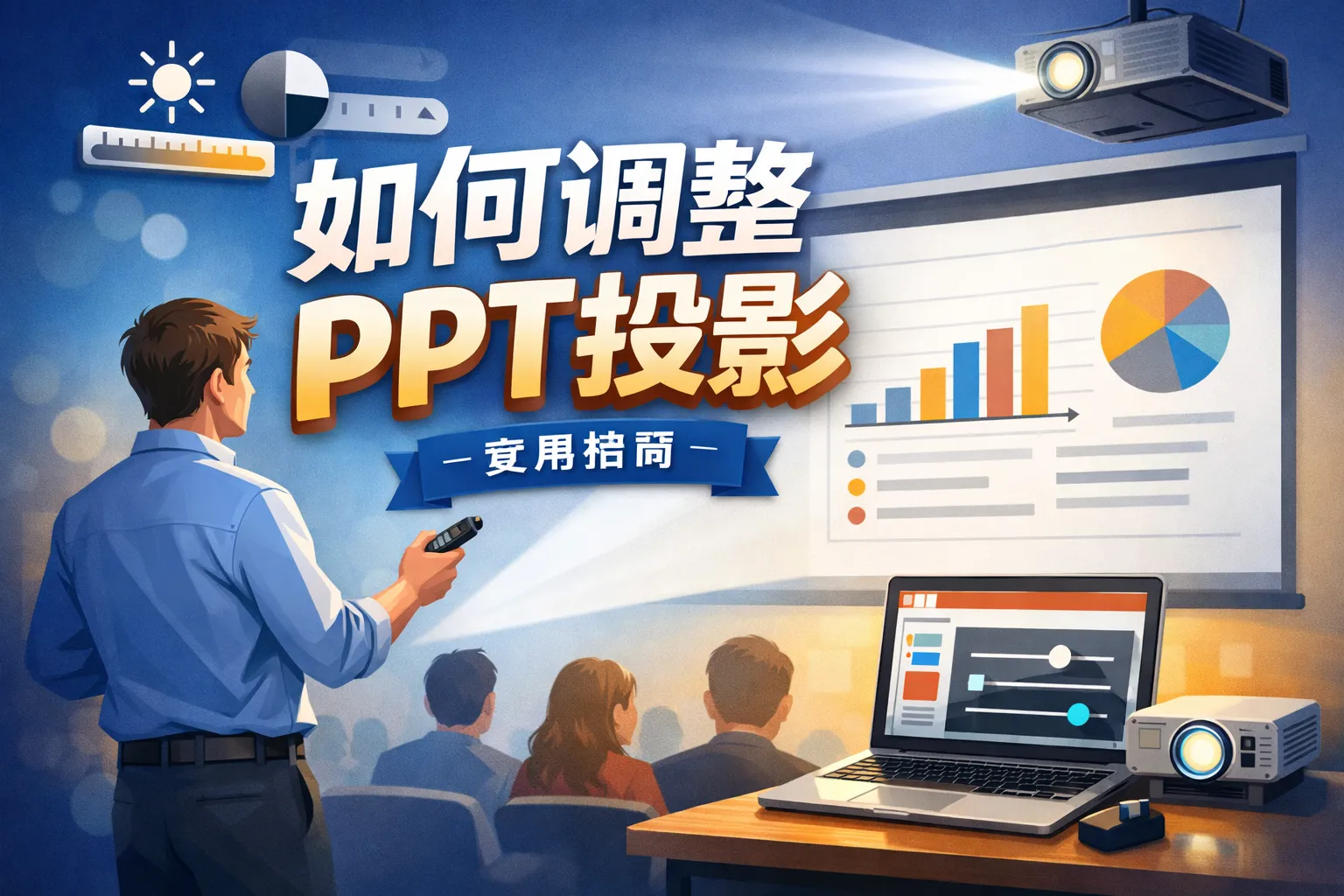 如何调整ppt投影