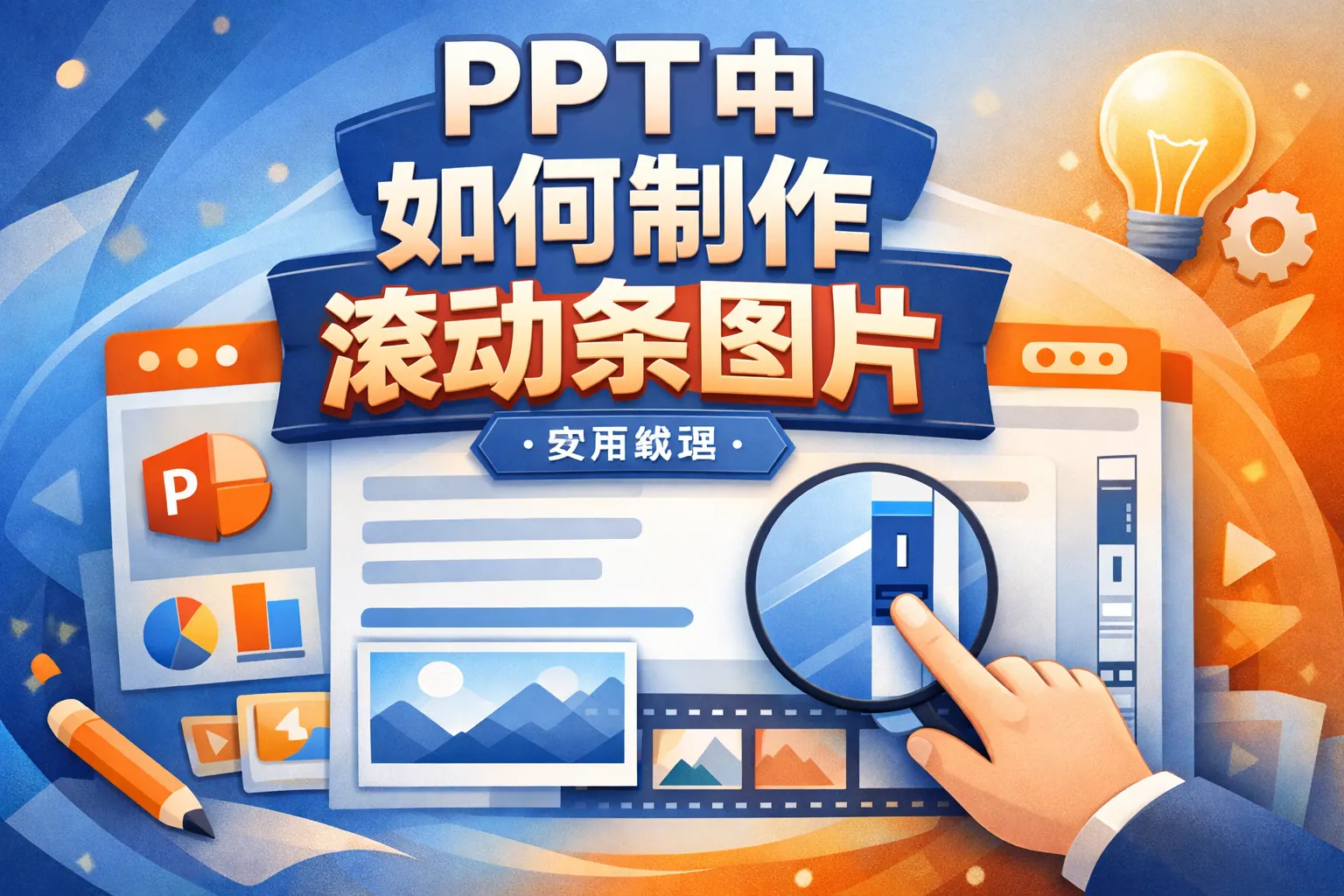ppt中如何制作滚动条图片
