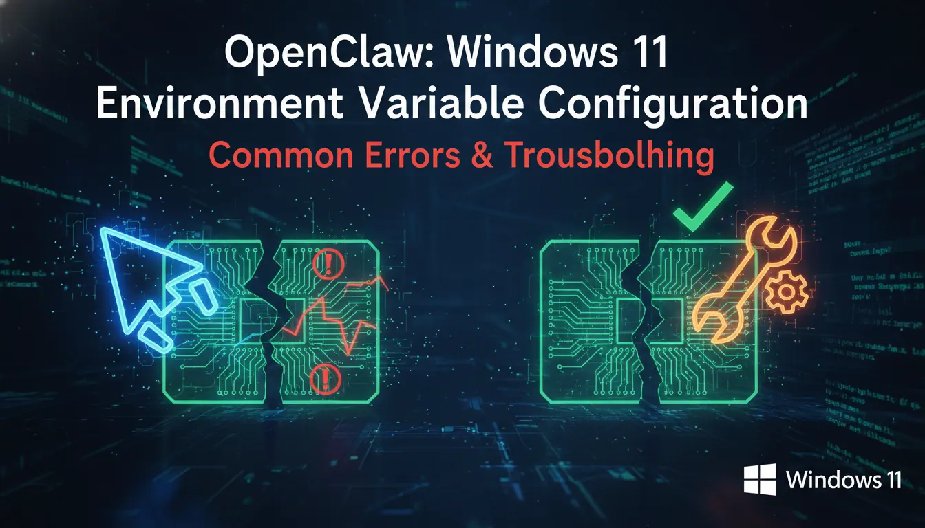 OpenClawWindows 11中环境变量配置常见错误和处理方法