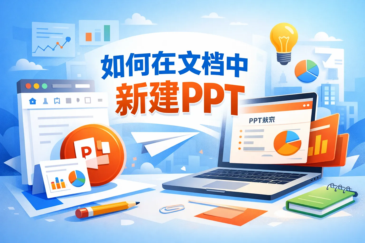 如何在文档中新建ppt