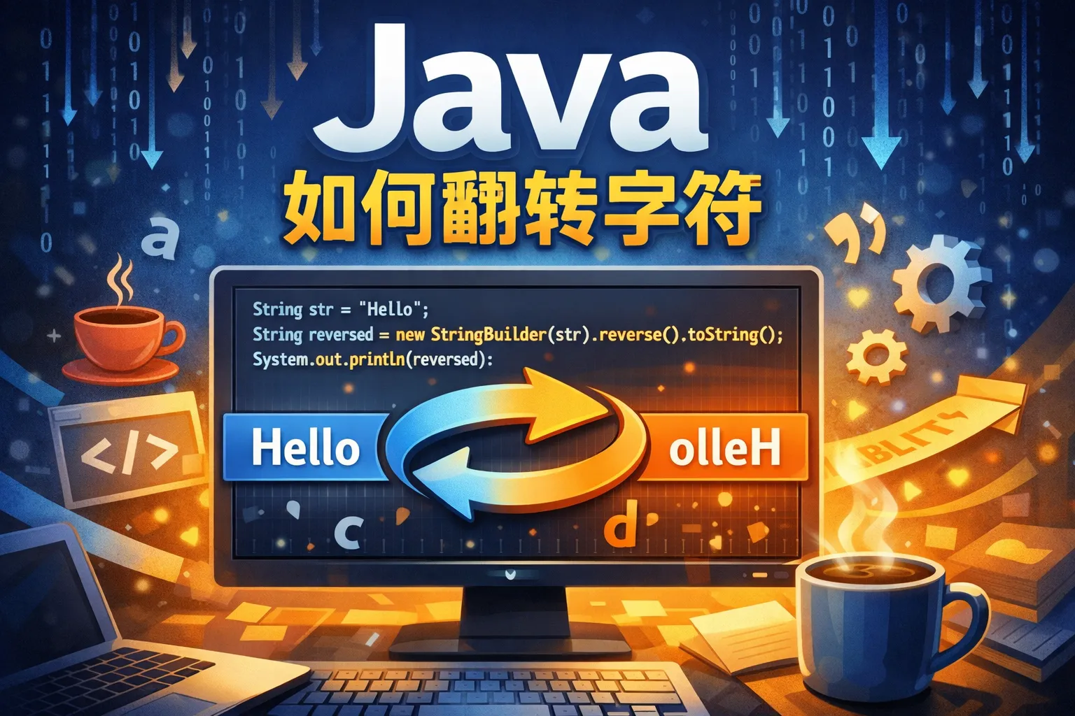 java如何翻转字符