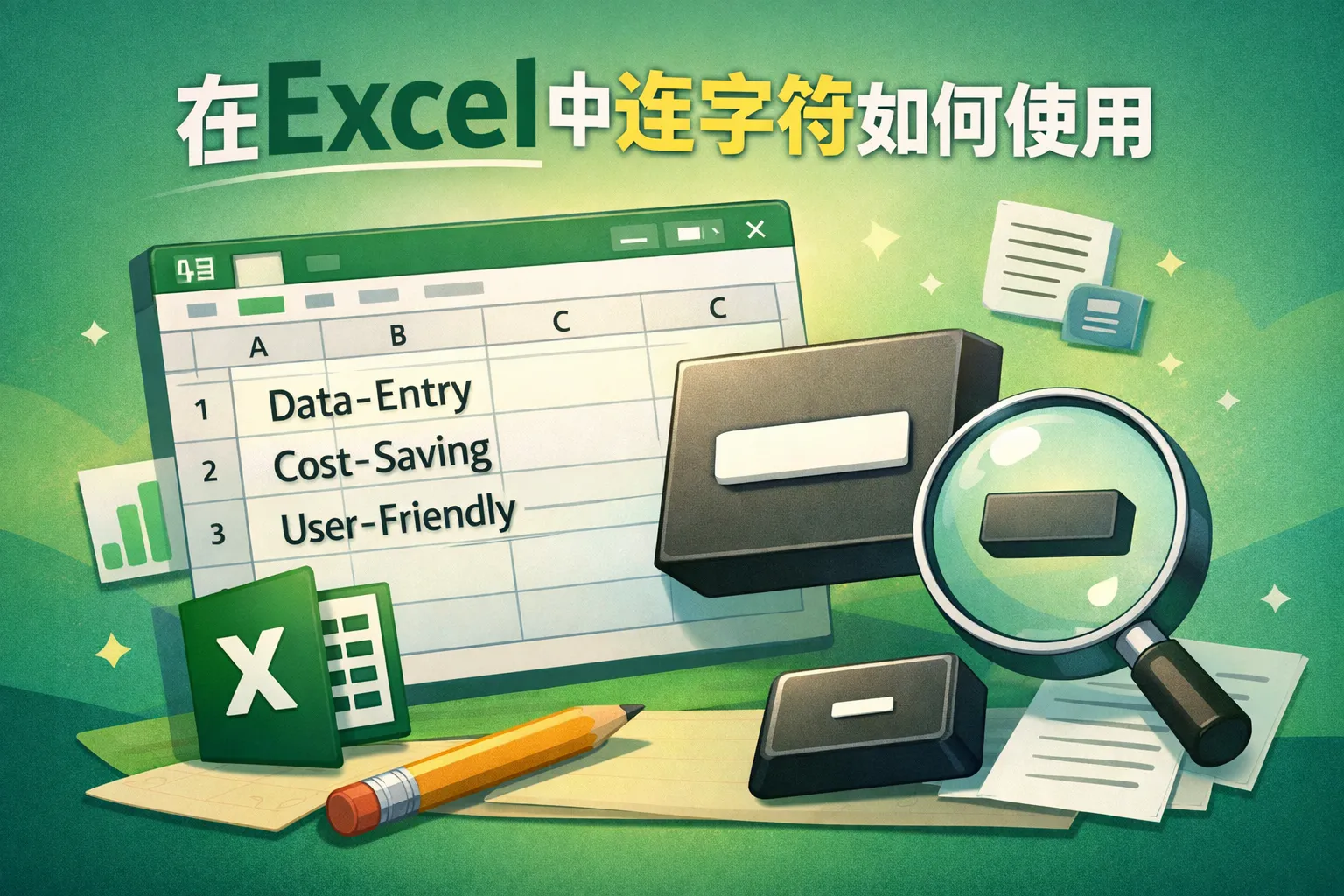 在excel中连字符如何使用