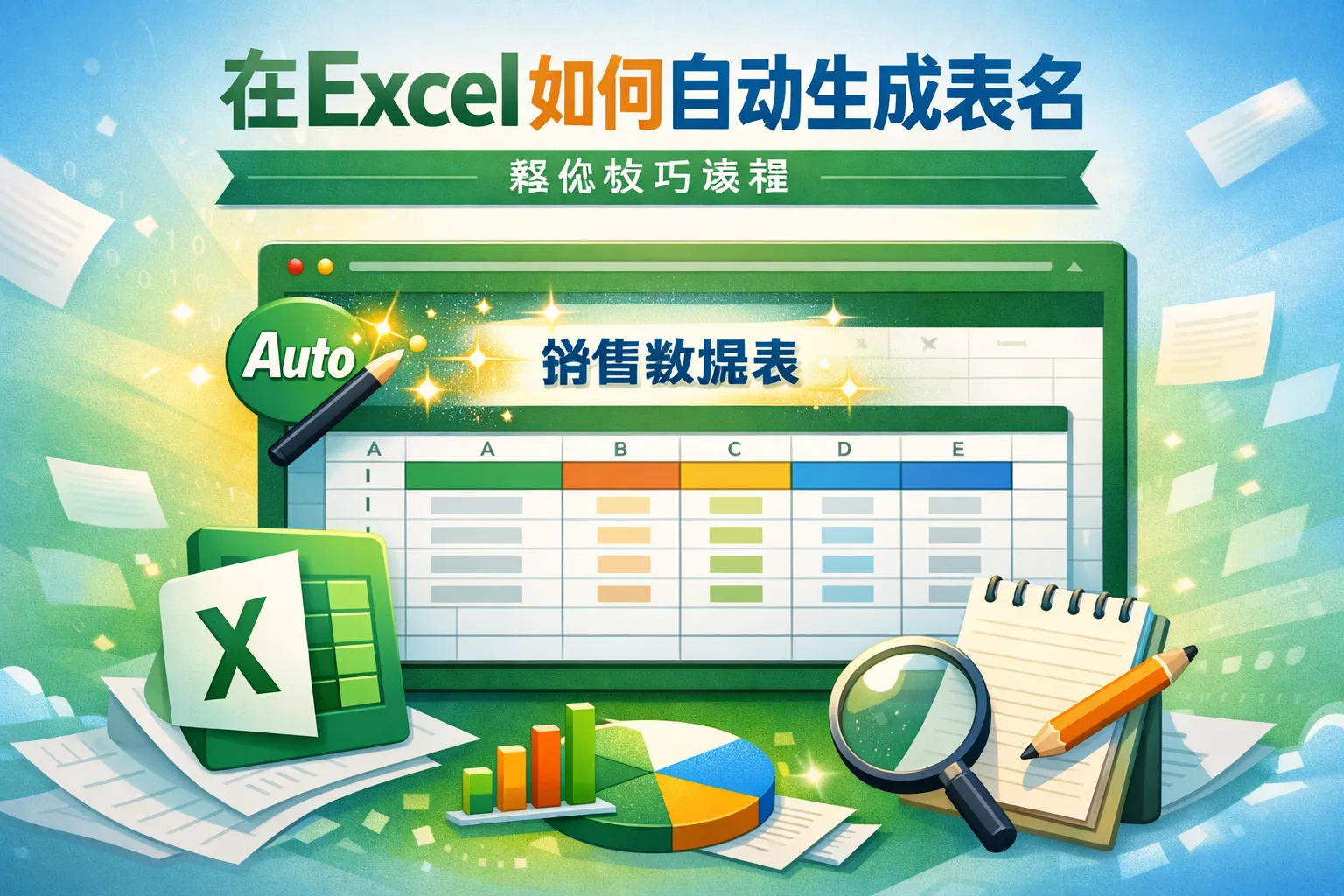 在excel如何自动生成表名