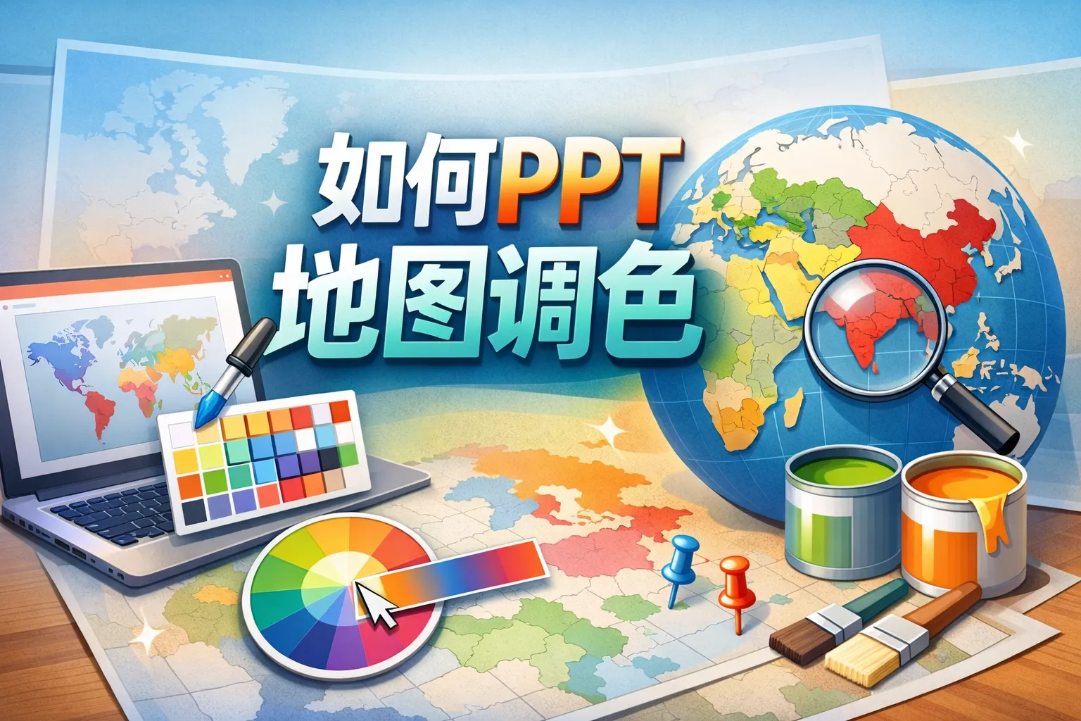 如何ppt地图调色