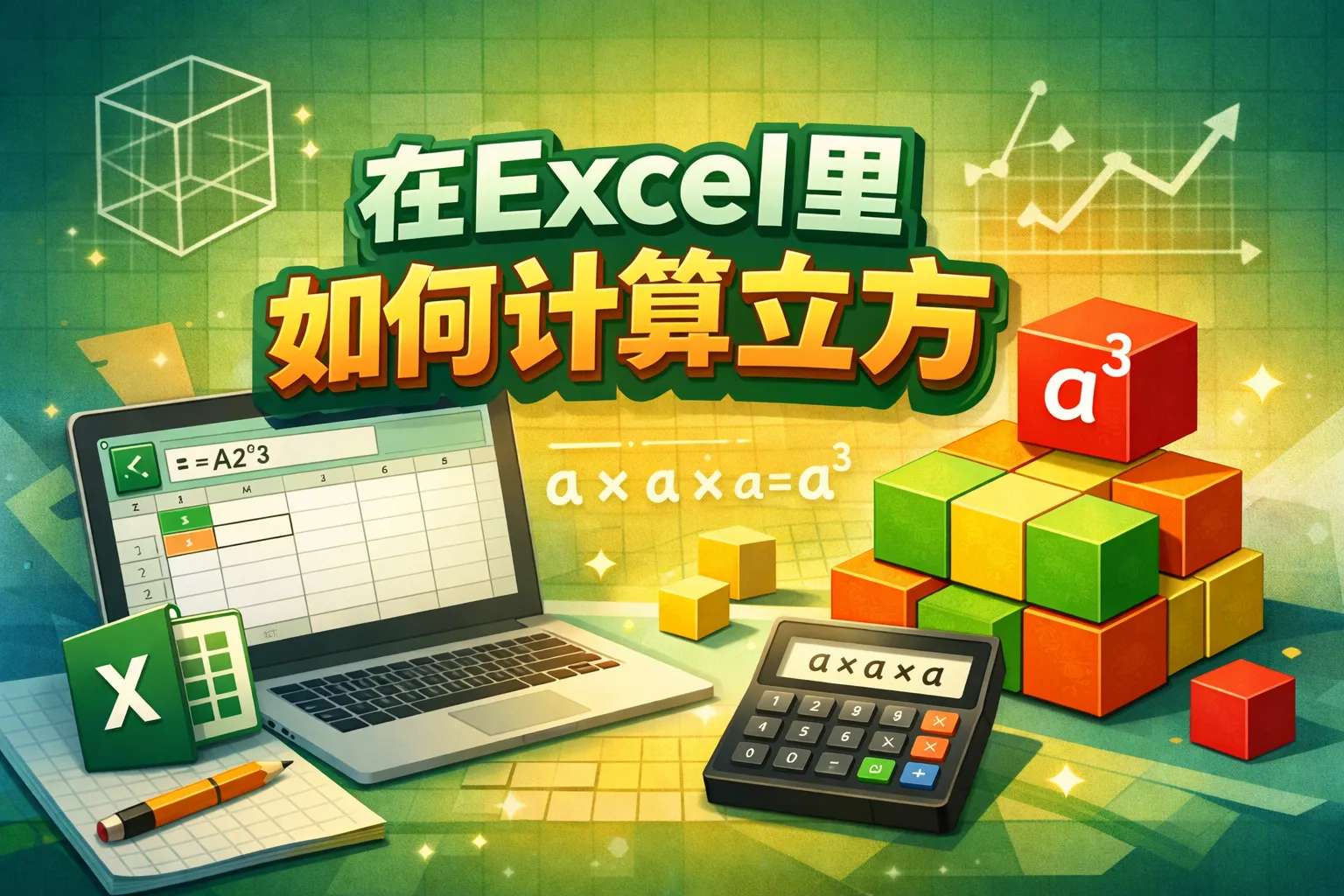 在excel里如何计算立方
