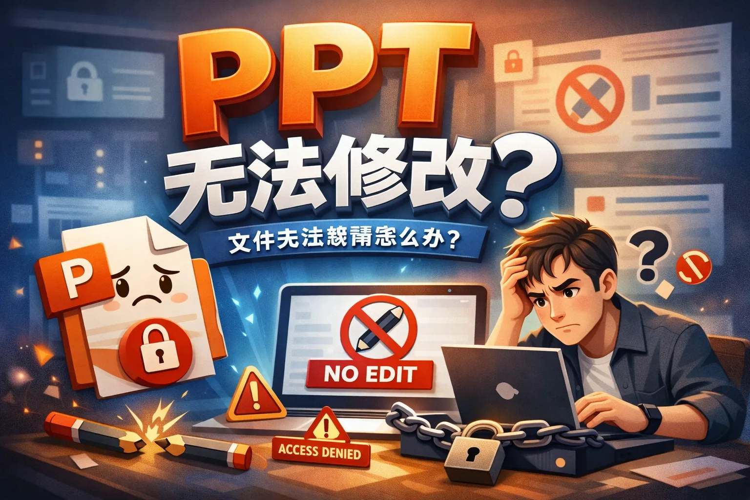 ppt如何无法修改