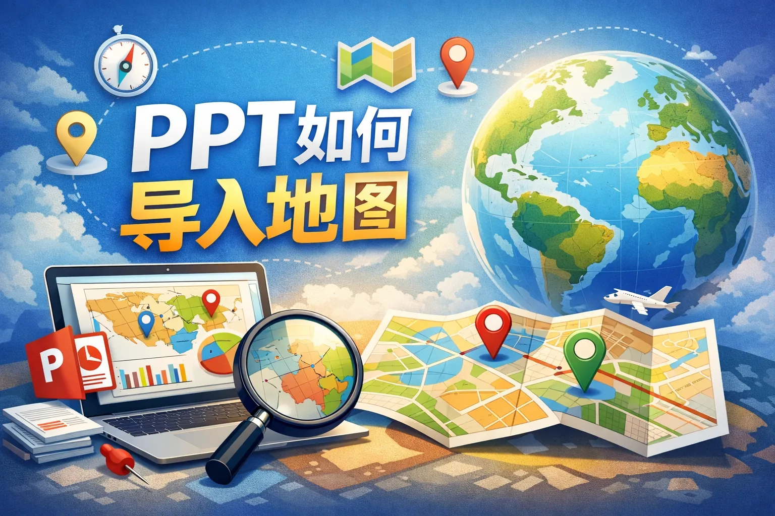 ppt如何导入地图