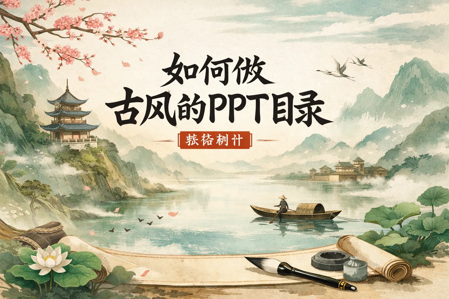 如何做古风的PPT目录