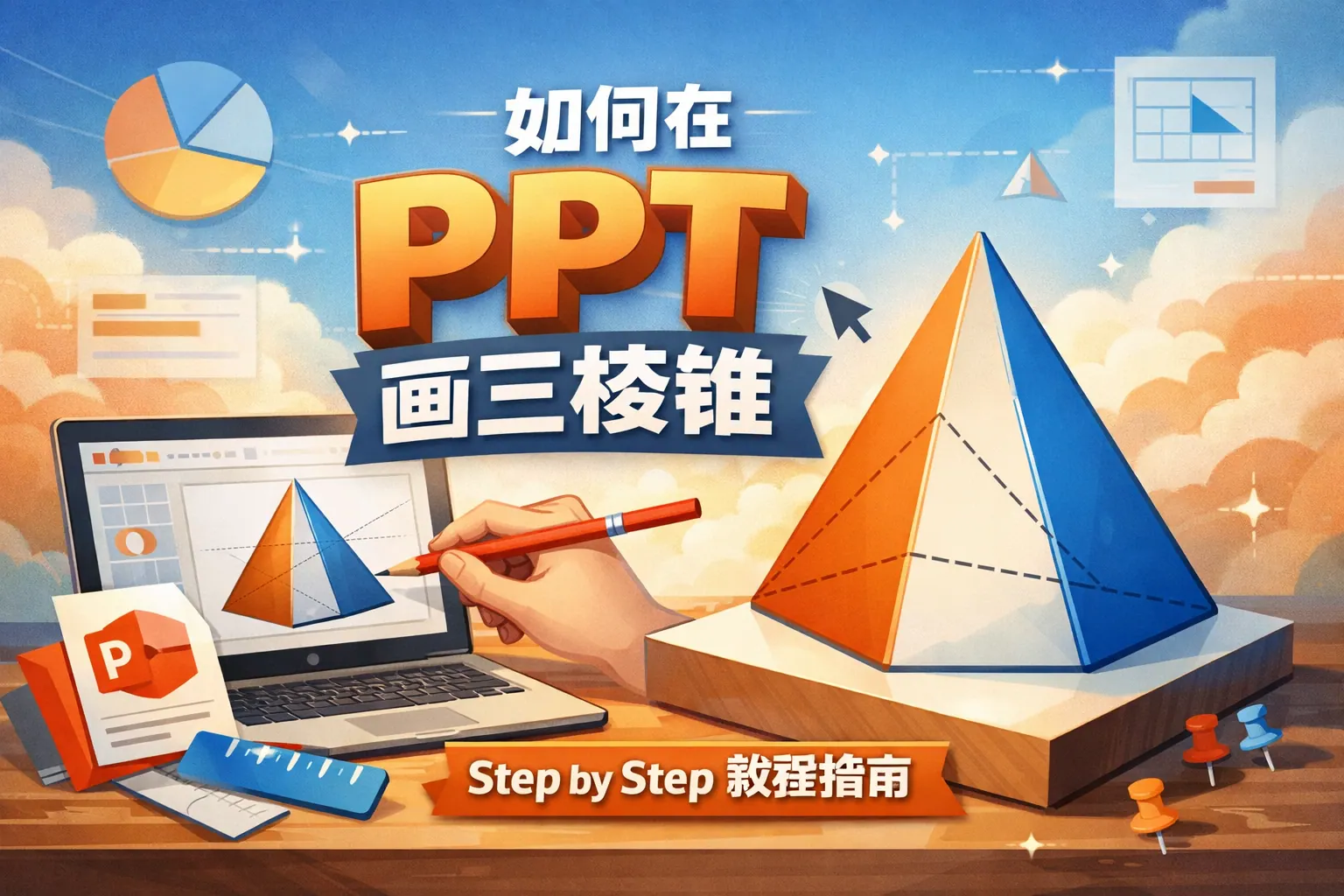 如何在ppt画三棱锥