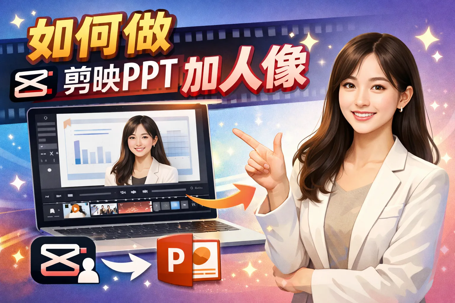 如何做剪映ppt加人像