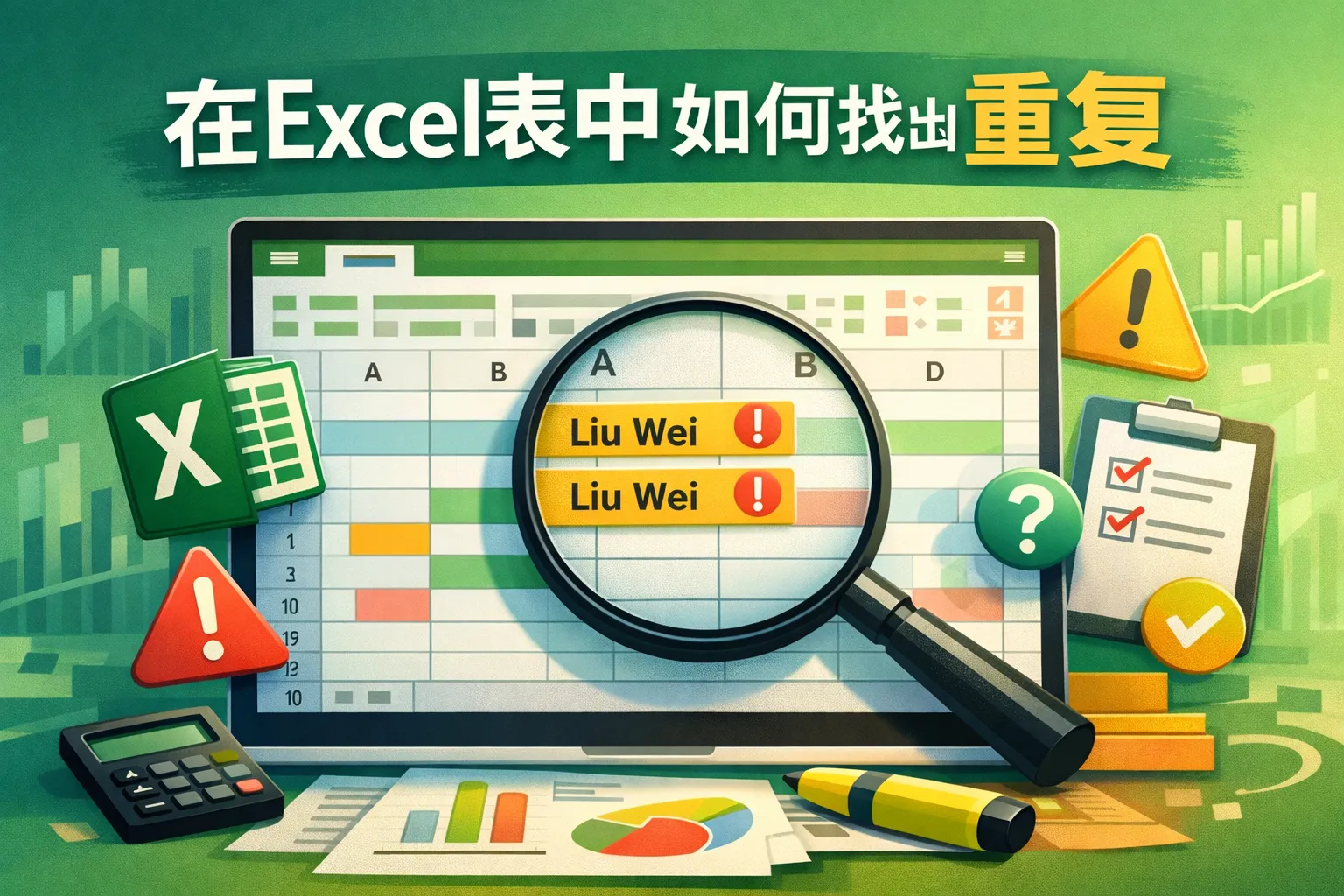 在excel表中如何找出重复