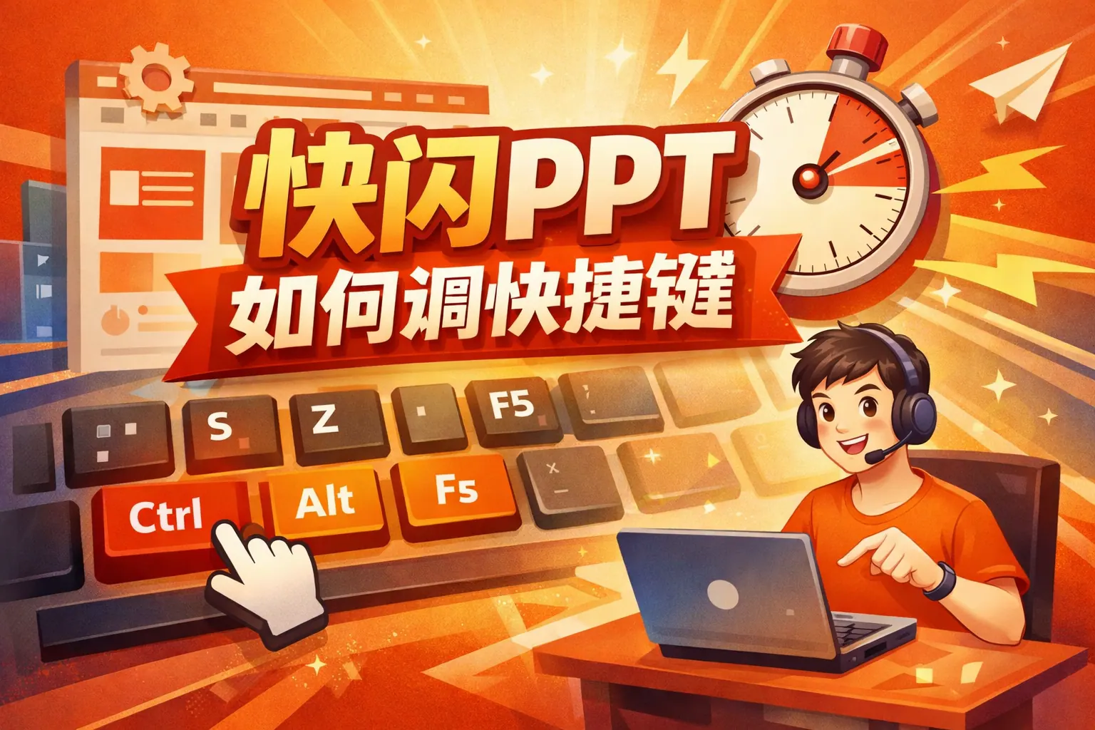 快闪ppt如何调快捷键