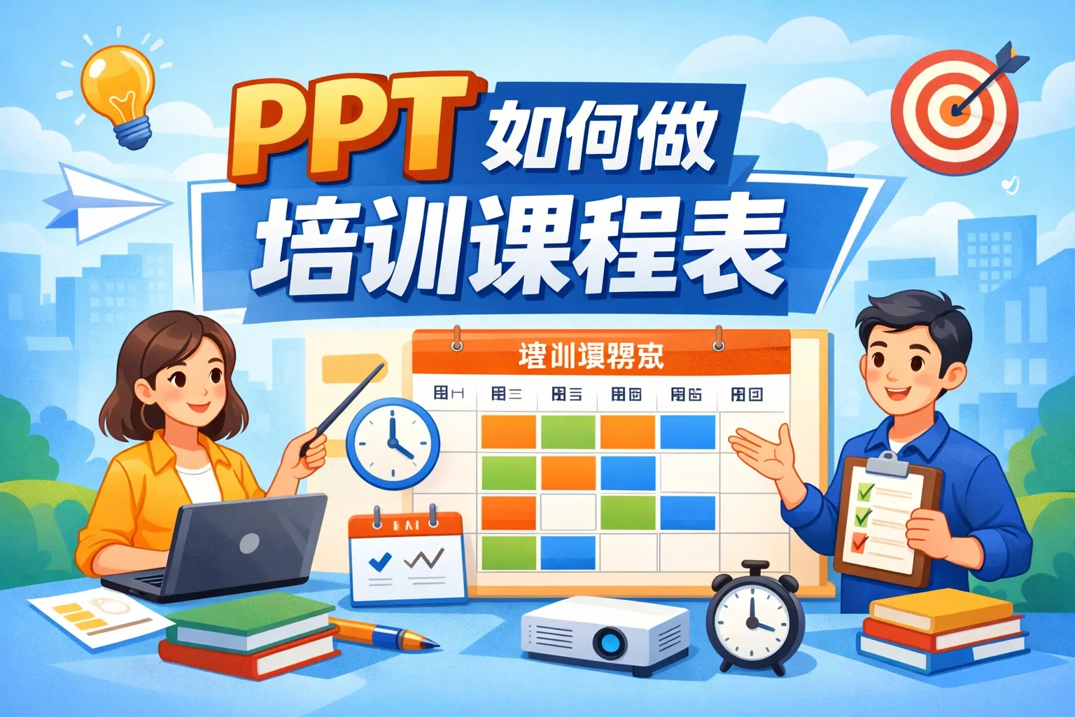 ppt如何做培训课程表