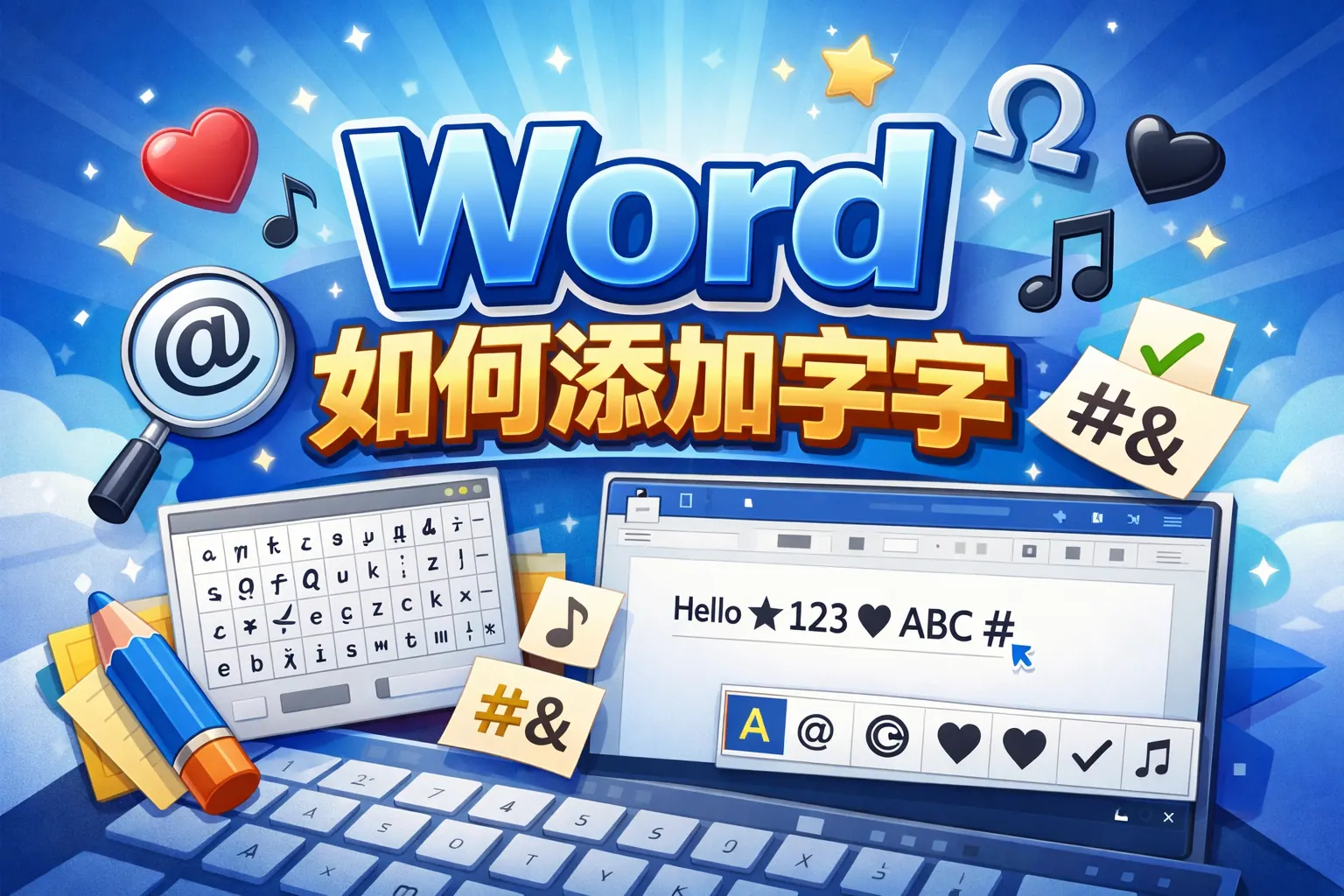 word如何添加字符