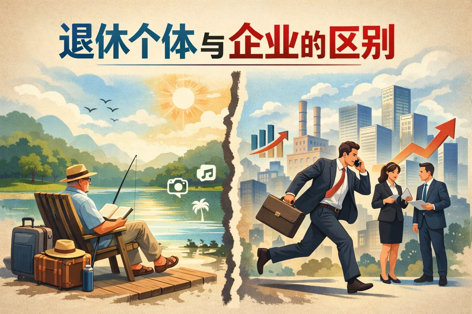 退休个体与企业的区别