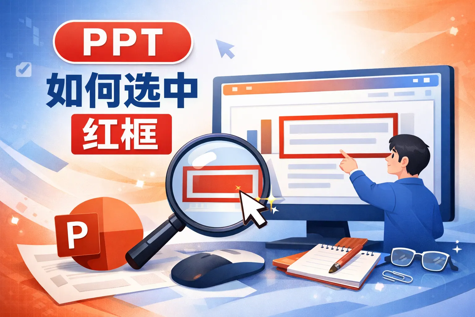 ppt如何选中红框