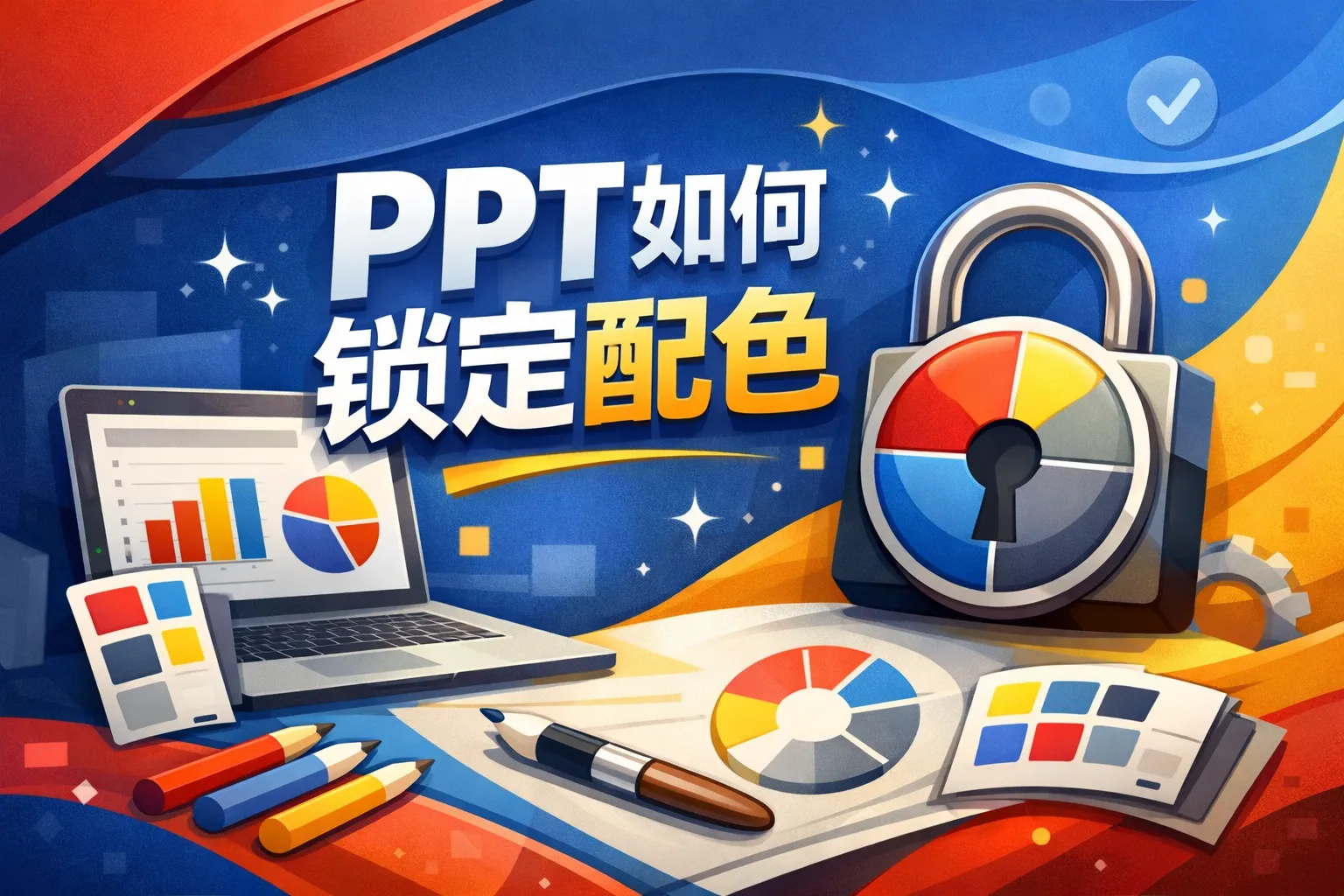 ppt如何锁定配色