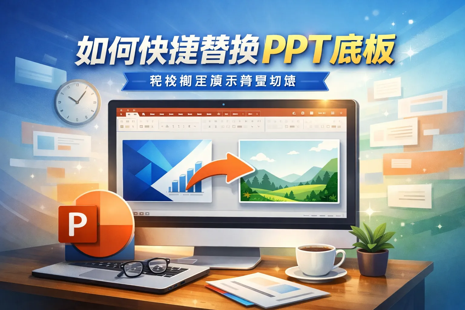 如何快捷替换ppt底板