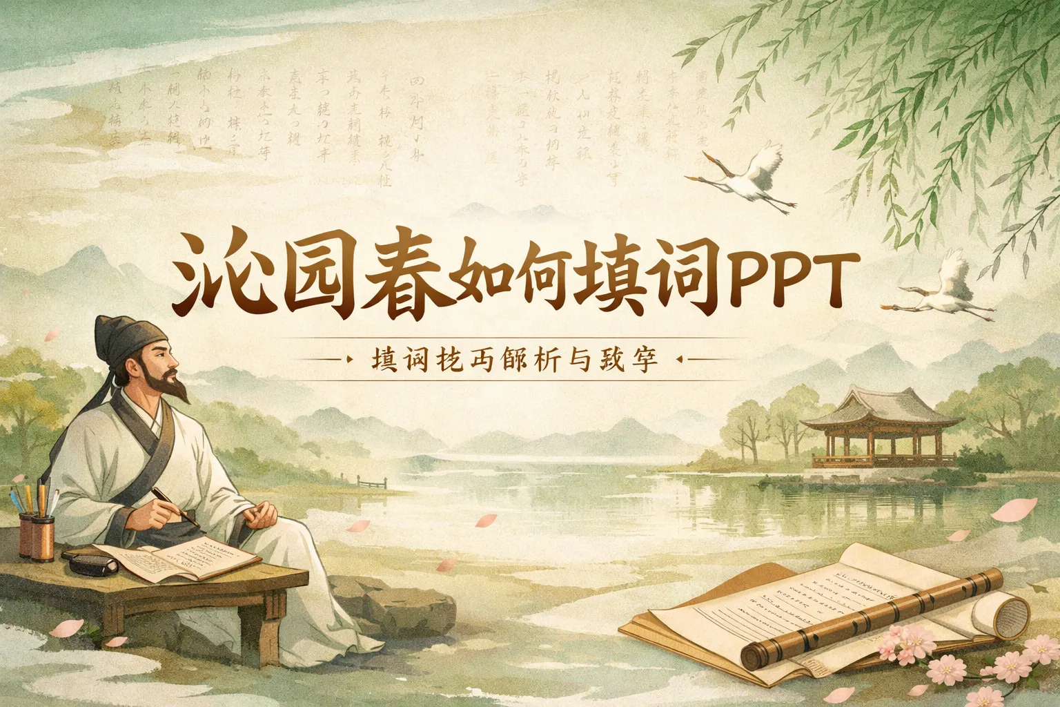 沁园春如何填词ppt