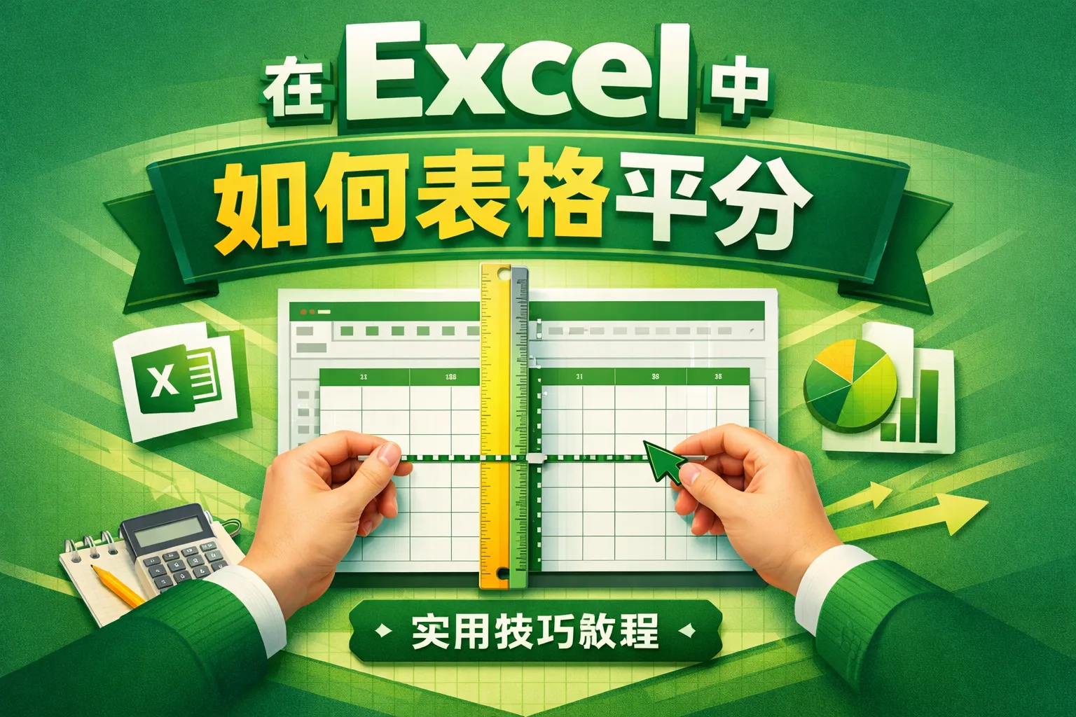 在excel中如何表格平分