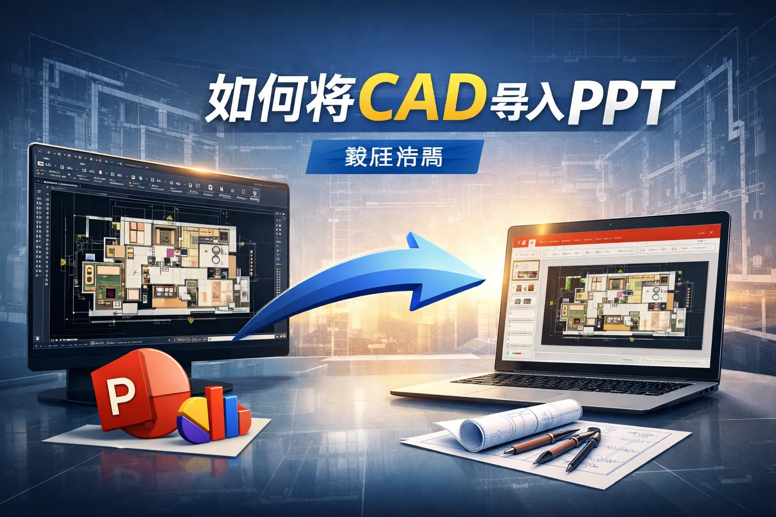 如何将cad导入ppt