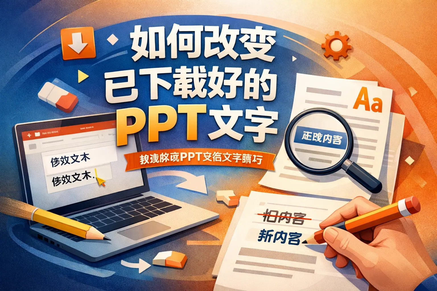 如何改变已下载好的ppt文字