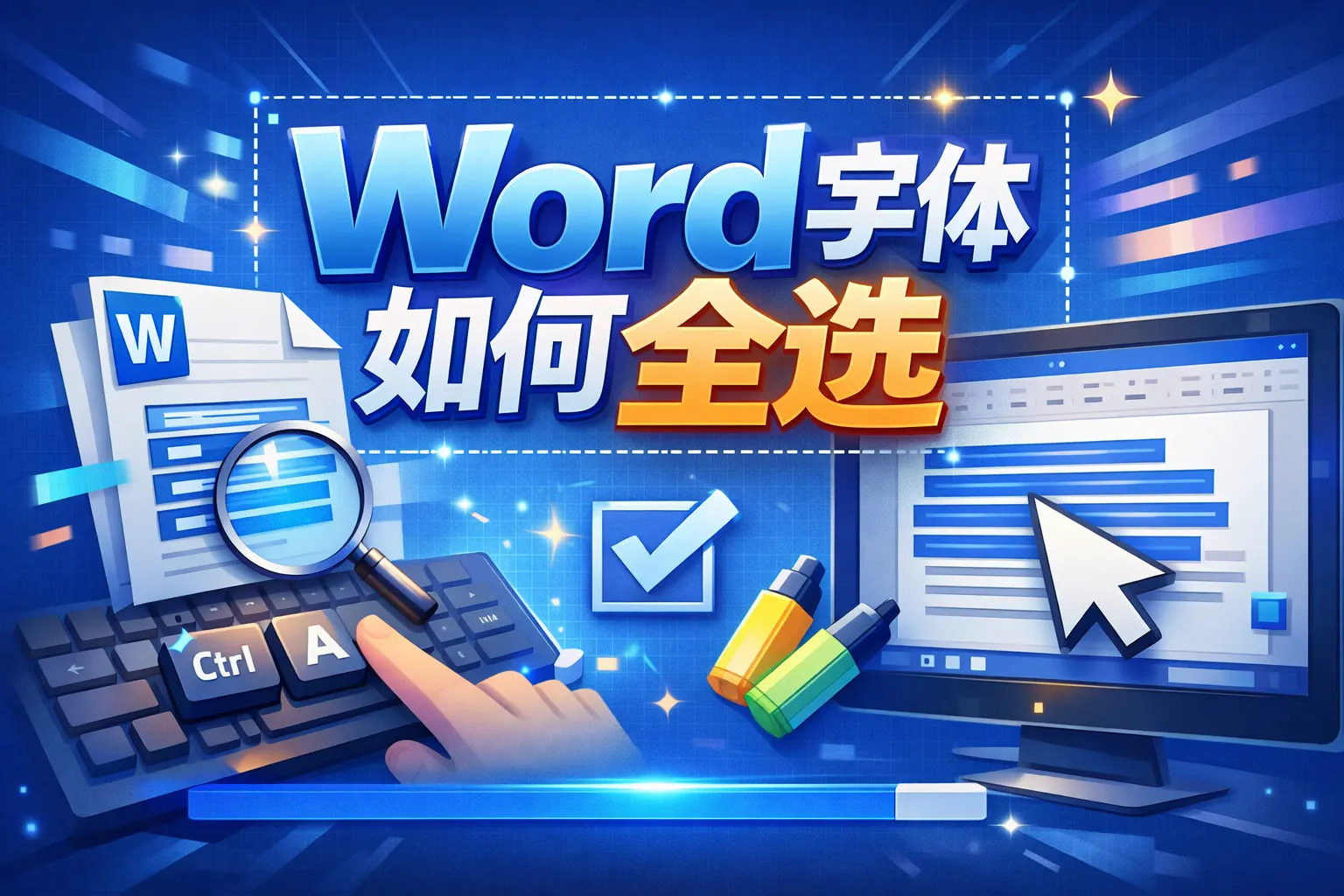word 字体如何全选