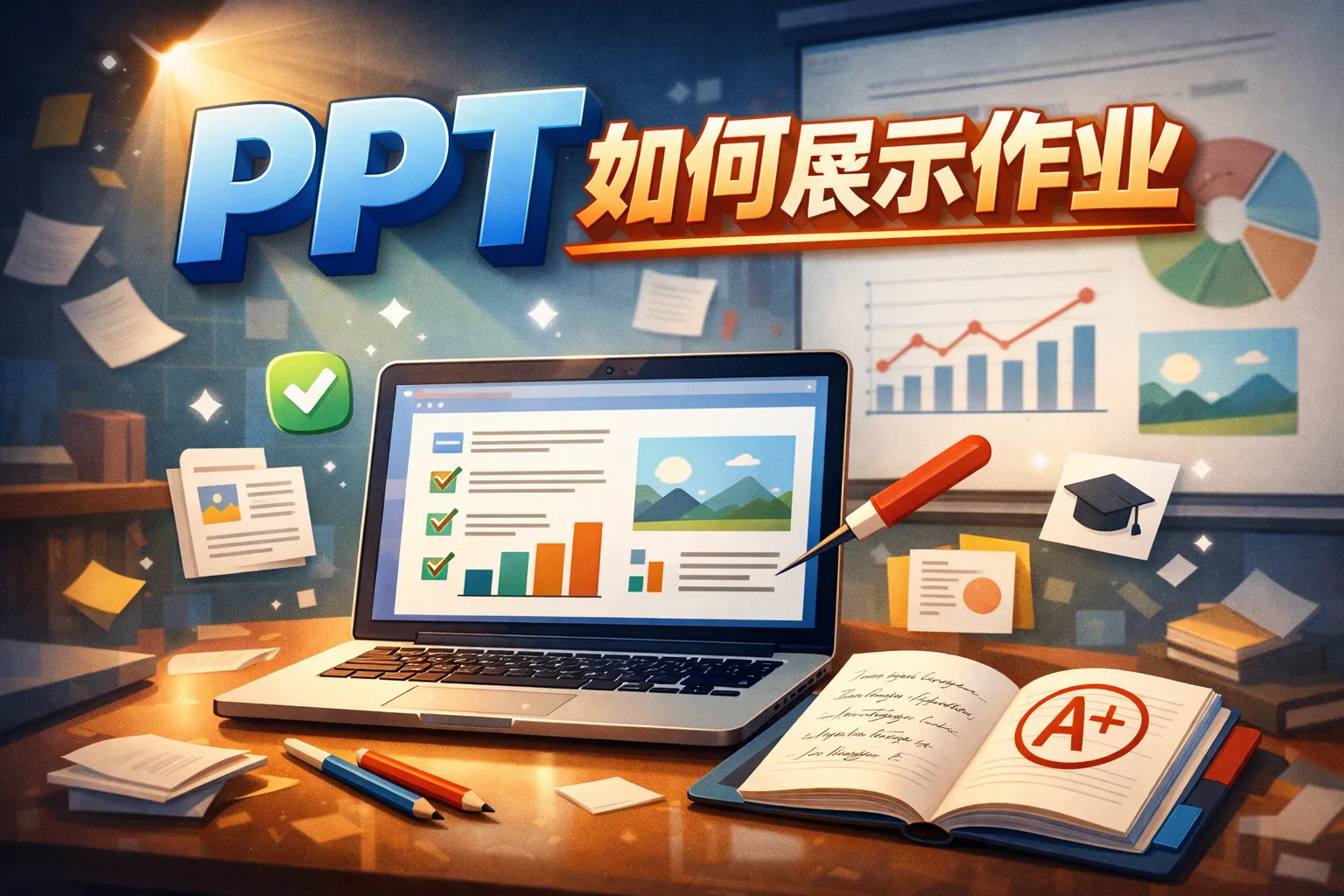 ppt如何展示作业
