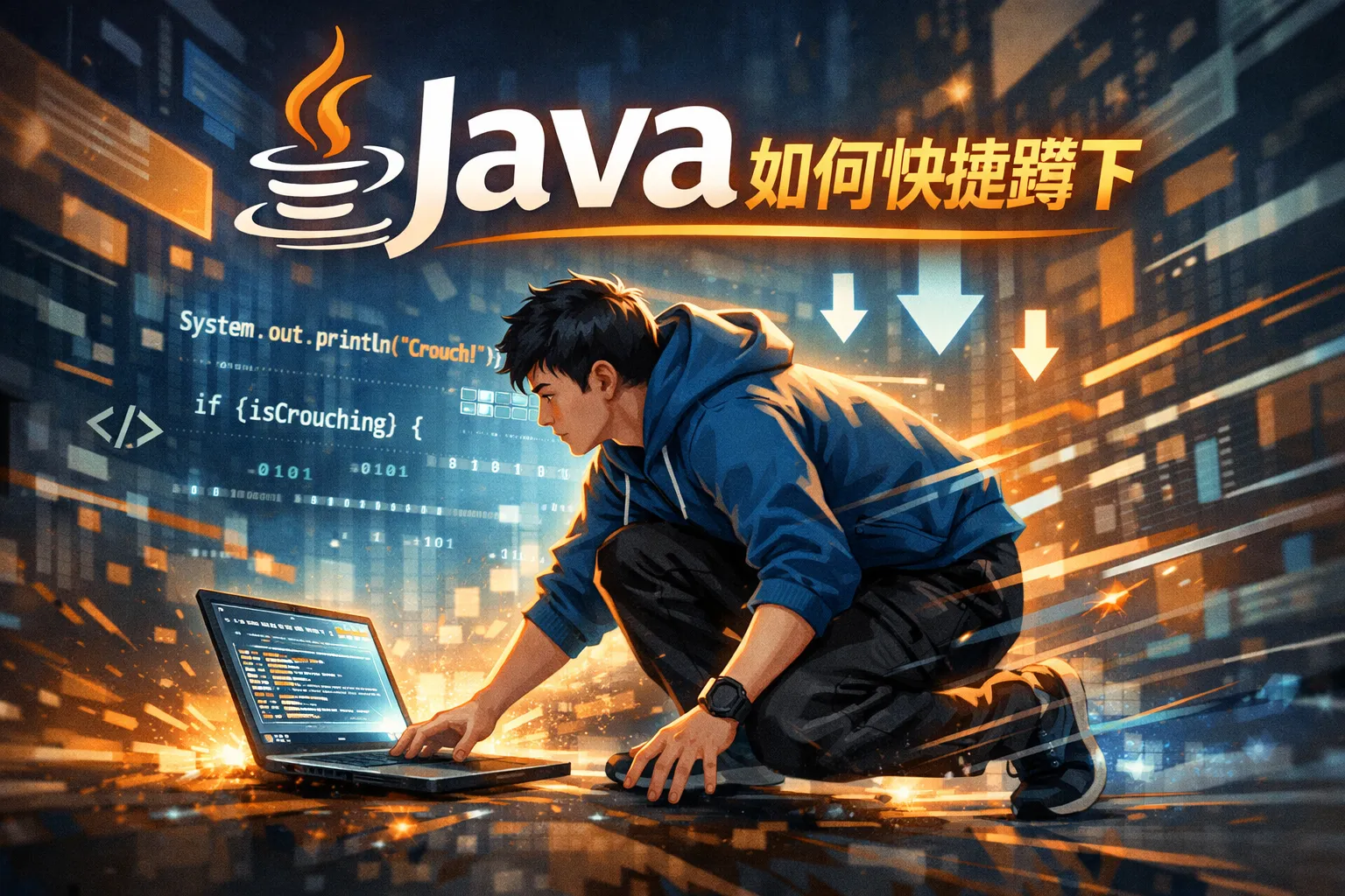 java如何快捷蹲下