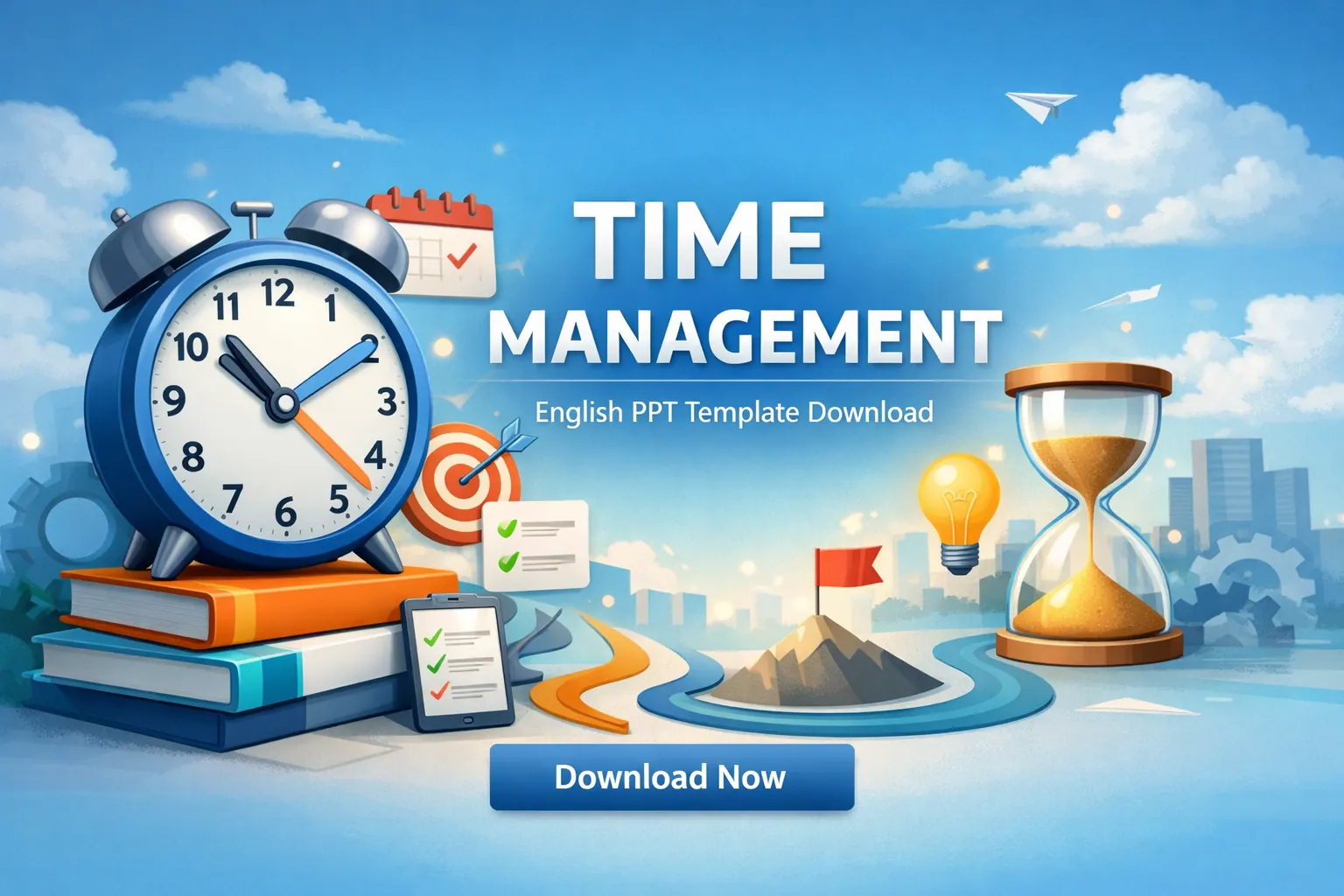 如何管理时间的英文ppt模板下载