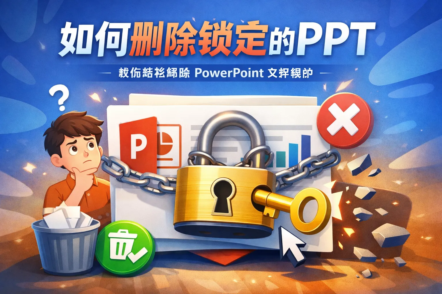 如何删除锁定的ppt